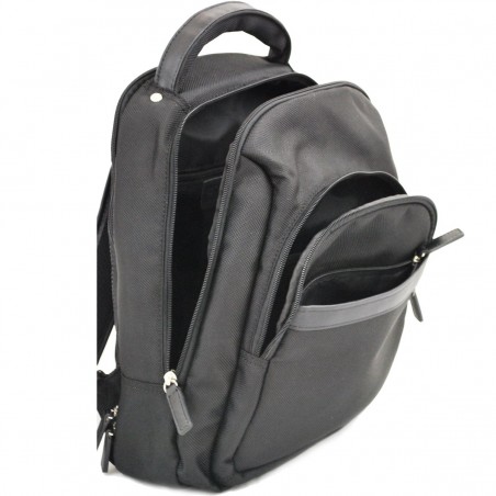 Sac à dos polyvalent 13" KATANA nylon et cuir noir | Sac à dos ordinateur PC pas cher