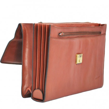 Cartable homme en cuir 4 soufflets KATANA marron | Serviette porte-documents qualité luxe pas cher Cartable homme en cuir 4 soufflets KATANA marron | Serviette porte-documents qualité luxe pas cher