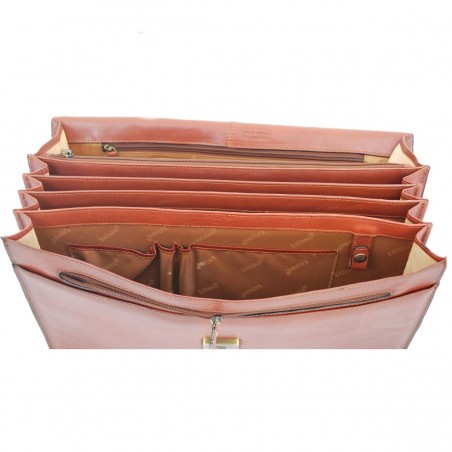 Cartable homme en cuir 4 soufflets KATANA marron | Serviette porte-documents qualité luxe pas cher Cartable homme en cuir 4 soufflets KATANA marron | Serviette porte-documents qualité luxe pas cher