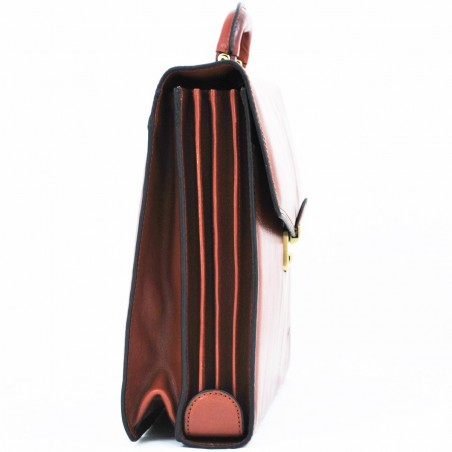 Cartable homme en cuir 4 soufflets KATANA marron | Serviette porte-documents qualité luxe pas cher Cartable homme en cuir 4 soufflets KATANA marron | Serviette porte-documents qualité luxe pas cher