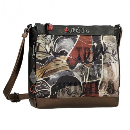 Anekke | Sac bandoulière 3 cpts "Imaginary" | Sac femme porté croisé style original matière recyclée Anekke | Sac bandoulière 3 cpts "Imaginary" | Sac femme porté croisé style original matière recyclée