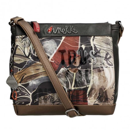 Anekke | Sac bandoulière 3 cpts "Imaginary" | Sac femme porté croisé style original matière recyclée Anekke | Sac bandoulière 3 cpts "Imaginary" | Sac femme porté croisé style original matière recyclée