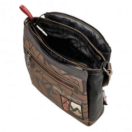 Anekke | Sac bandoulière 3 cpts "Imaginary" | Sac femme porté croisé style original matière recyclée Anekke | Sac bandoulière 3 cpts "Imaginary" | Sac femme porté croisé style original matière recyclée