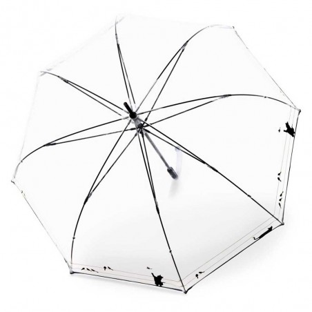 KNIRPS | Parapluie cloche transparent "C.760" play | Parapluie long en vinyle avec décor original chats KNIRPS | Parapluie cloche transparent "C.760" play | Parapluie long en vinyle avec décor original chats