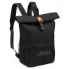 JEEP | Sac à dos roll top JS016D noir l Sac ordinateur enroulé clipsé poche PC 14 pouces style baroudeur JEEP | Sac à dos roll top JS016D noir l Sac ordinateur enroulé clipsé poche PC 14 pouces style baroudeur