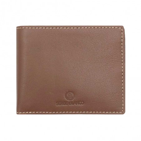 Serge Blanco | Portefeuille en cuir homme "Marfa" cognac | Porte-cartes et monnaie format italien Serge Blanco | Portefeuille en cuir homme "Marfa" cognac | Porte-cartes et monnaie format italien