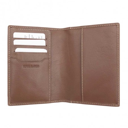 Serge Blanco | Etui passeport en cuir homme "Marfa" cognac | Protection pour passeport et porte-cartes