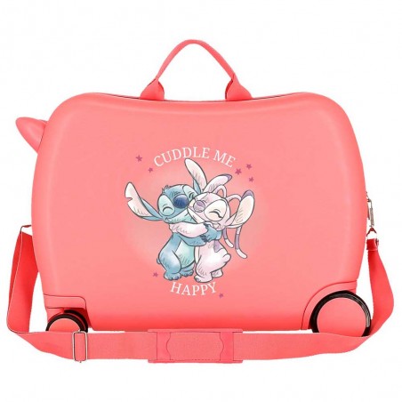 Disney | Valise trotteur Stitch "Cuddle me" corail | Bagage enfant à chevaucher Disney | Valise trotteur Stitch "Cuddle me" corail | Bagage enfant à chevaucher