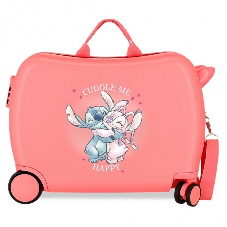 Disney | Valise trotteur Stitch "Cuddle me" corail | Bagage enfant à chevaucher Disney | Valise trotteur Stitch "Cuddle me" corail | Bagage enfant à chevaucher