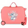 Disney | Valise trotteur Stitch "Cuddle me" corail | Bagage enfant à chevaucher Disney | Valise trotteur Stitch "Cuddle me" corail | Bagage enfant à chevaucher