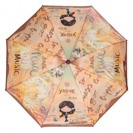 Anekke | Parapluie pliant automatique "Peace & Love" | Parapluie de poche design original pas cher Anekke | Parapluie pliant automatique "Peace & Love" | Parapluie de poche design original pas cher