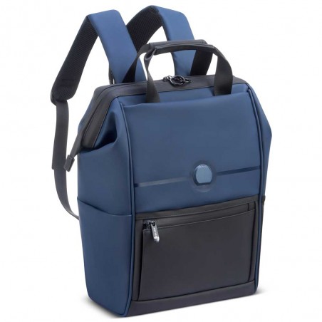 DELSEY Paris | Sac à dos 14 pouces "Turenne" bleu nuit | Sac ordinateur imperméable design urbain haute qualité