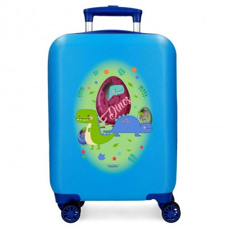 MOVOM | Valise enfant "Dinos" bleu | Bagage enfant décor dinosaures garçon pas cher