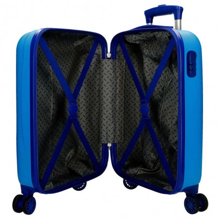 MOVOM | Valise enfant "Dinos" bleu | Bagage enfant décor dinosaures garçon pas cher
