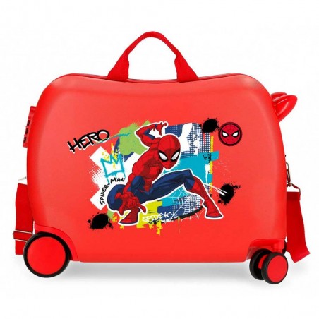 MARVEL | Valise trotteur Spiderman "Urban" rouge | Bagage enfant ludique à chevaucher super-héros