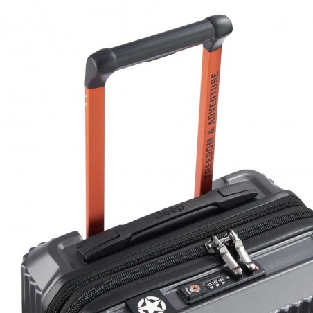 JEEP | Valise cabine S extensible JH001A anthracite | Bagage petite taille style baroudeur robuste homme original