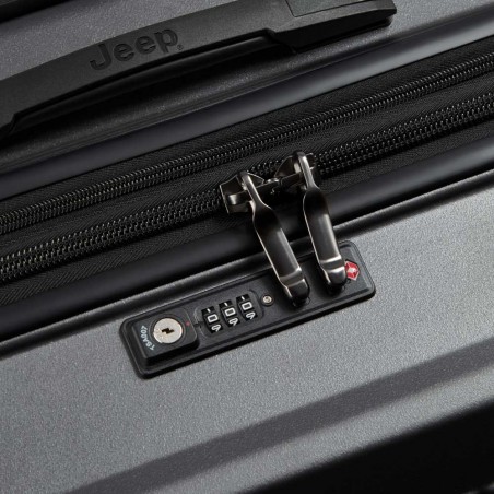 JEEP | Valise soute L extensible JH001A gris anthracite | Bagage grande taille 110L style baroudeur robuste sécurisé
