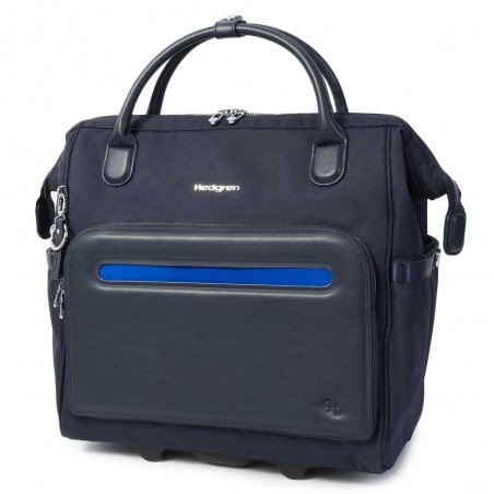 HEDGREN | Sacoche trolley PC femme "Venti" peacoat blue | Pilot case à roulettes élégant professionnel HEDGREN | Sacoche trolley PC femme "Venti" peacoat blue | Pilot case à roulettes élégant professionnel