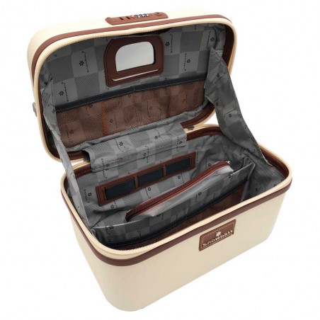 SNOWBALL | Vanity case "Champs Elysées" milky | Beauty case rigide sécurisé élégant coloris beige marron SNOWBALL | Vanity case "Champs Elysées" milky | Beauty case rigide sécurisé élégant coloris beige marron