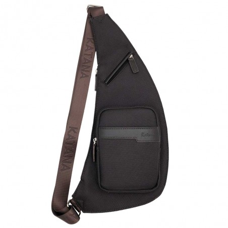 Katana | Sac holster homme "Ned" marron chocolat | Sacoche crossbody nylon et cuir pas cher Katana | Sac holster homme "Ned" marron chocolat | Sacoche crossbody nylon et cuir pas cher