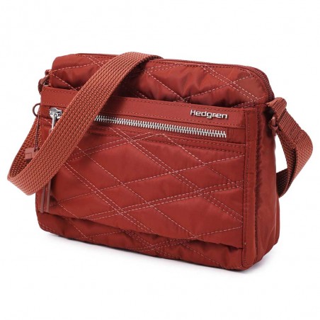 HEDGREN | Sac bandoulière "Eye" rouille effet matelassé | Sac femme porté croisé léger avec poches design épuré haute qualité HEDGREN | Sac bandoulière "Eye" rouille effet matelassé | Sac femme porté croisé léger avec poches design épuré haute qualité
