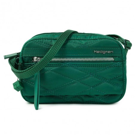 HEDGREN | Sac bandoulière "Maia" vert effet matelassé | Sac femme mini format léger sécurisé haute qualité design épuré