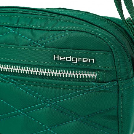 HEDGREN | Sac bandoulière "Maia" vert effet matelassé | Sac femme mini format léger sécurisé haute qualité design épuré