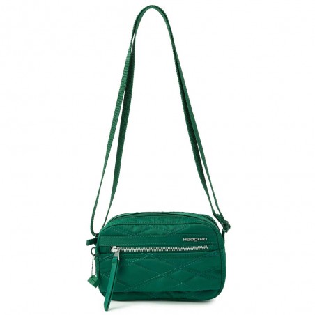 HEDGREN | Sac bandoulière "Maia" vert effet matelassé | Sac femme mini format léger sécurisé haute qualité design épuré