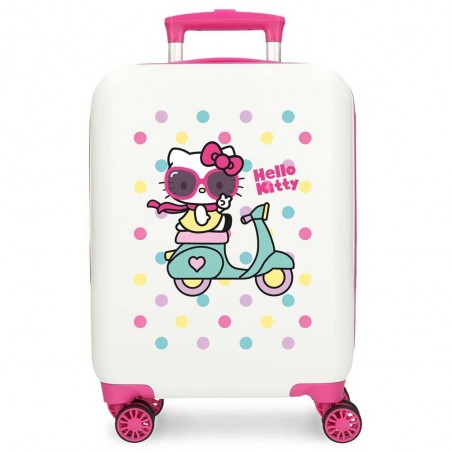 Valise enfant Hello Kitty "Girl Gang" blanc | Petit bagage fille 50cm vol low cost pas cher Valise enfant Hello Kitty "Girl Gang" blanc | Petit bagage fille 50cm vol low cost pas cher