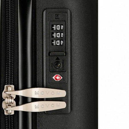 MOVOM | Valise cabine "Inari" noir | Bagage petite taille 4 roues polypropylène sécurisé pas cher MOVOM | Valise cabine "Inari" noir | Bagage petite taille 4 roues polypropylène sécurisé pas cher