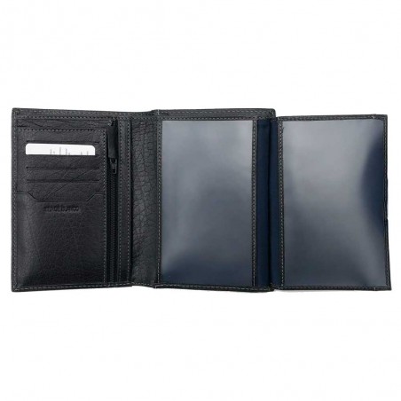 SERGE BLANCO | Portefeuille en cuir homme "Marfa" noir | Maroquinerie cuir homme inspiration rugby SERGE BLANCO | Portefeuille en cuir homme "Marfa" noir | Maroquinerie cuir homme inspiration rugby