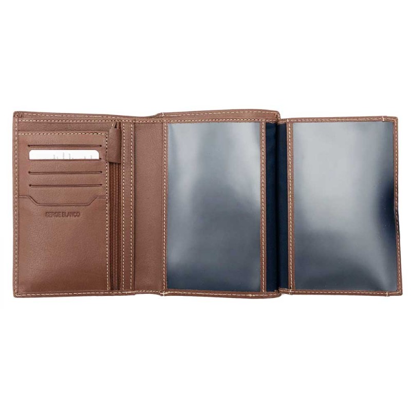 Portefeuille en cuir homme SERGE BLANCO Marfa cognac Planetebag