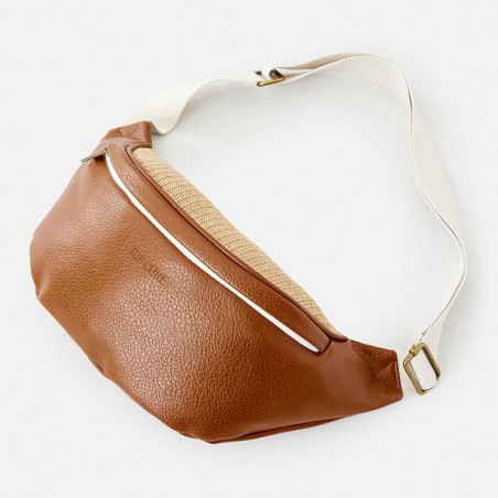 RIP CURL | Sac banane femme Premium Straw natural | Banane porté croisé similicuir végan marron camel originale RIP CURL | Sac banane femme Premium Straw natural | Banane porté croisé similicuir végan marron camel originale