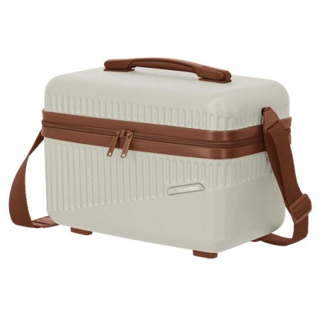 TRAVELITE | Vanity case rigide "Bali" blanc/cognac | Beauty case cosmétique femme robuste pas cher TRAVELITE | Vanity case rigide "Bali" blanc/cognac | Beauty case cosmétique femme robuste pas cher