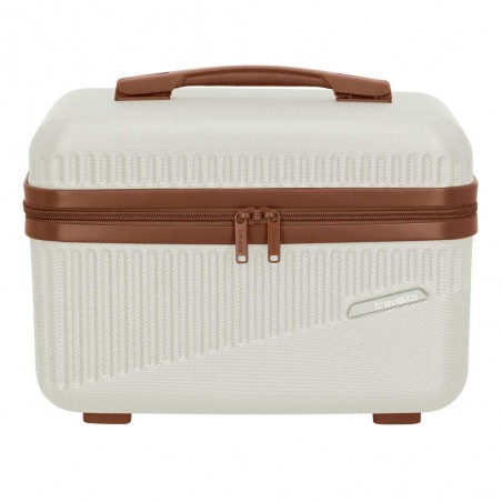 TRAVELITE | Vanity case rigide "Bali" blanc/cognac | Beauty case cosmétique femme robuste pas cher TRAVELITE | Vanity case rigide "Bali" blanc/cognac | Beauty case cosmétique femme robuste pas cher