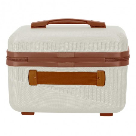 TRAVELITE | Vanity case rigide "Bali" blanc/cognac | Beauty case cosmétique femme robuste pas cher TRAVELITE | Vanity case rigide "Bali" blanc/cognac | Beauty case cosmétique femme robuste pas cher