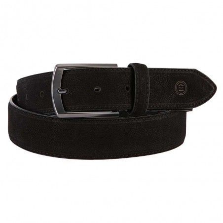 SERGE BLANCO | Ceinture homme en cuir 90cm noir | Ceinture casual chic nubuck
