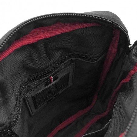 SERGE BLANCO | Sacoche homme "New Basik" noir | Pochette porté croisé style sportif rugby pas cher