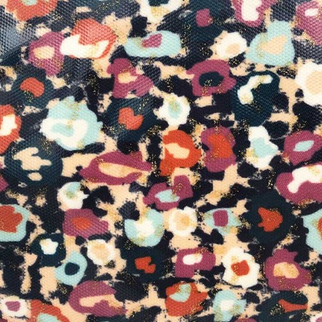 LILI PETROL | Sac bandoulière femme "Flowers" | Sac à main porté croisé toile enduite imperméable