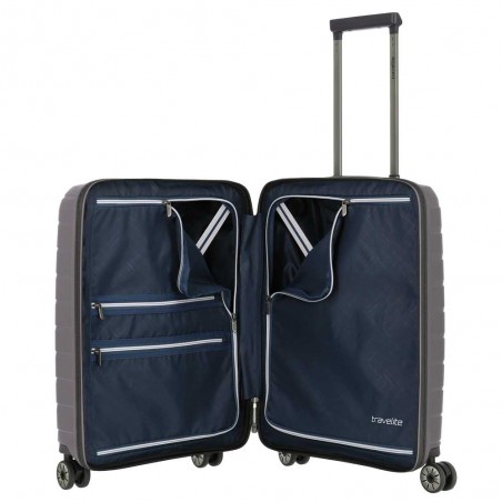 TRAVELITE | Valise cabine business "Air Base" anthracite | Bagage à main ultra-léger avec poche ordinateur sécurisée