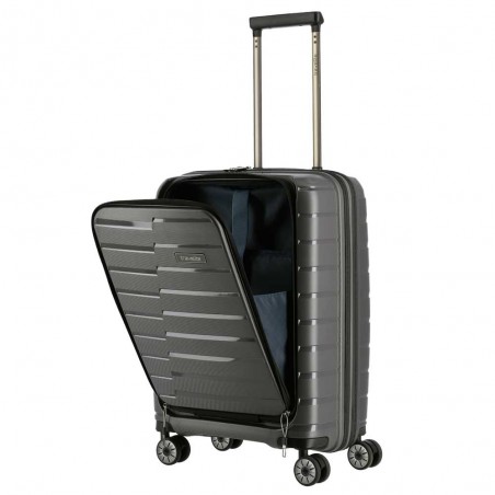 TRAVELITE | Valise cabine business "Air Base" anthracite | Bagage à main ultra-léger avec poche ordinateur sécurisée