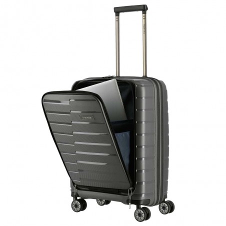TRAVELITE | Valise cabine business "Air Base" anthracite | Bagage à main ultra-léger avec poche ordinateur sécurisée