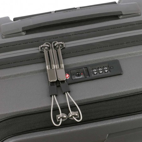 TRAVELITE | Valise cabine business "Air Base" anthracite | Bagage à main ultra-léger avec poche ordinateur sécurisée