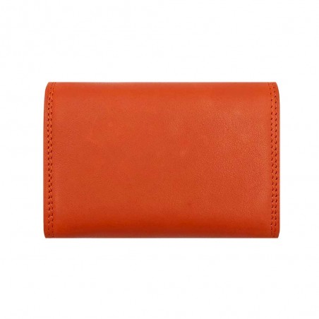 KATANA | Porte-monnaie multifonctions en cuir orange | Porte-monnaie porte-cartes femme petit format KATANA | Porte-monnaie multifonctions en cuir orange | Porte-monnaie porte-cartes femme petit format