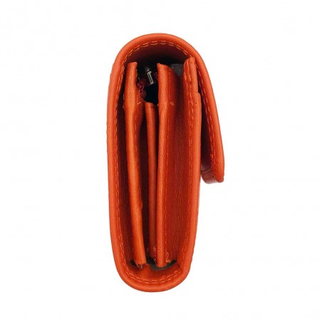 KATANA | Porte-monnaie multifonctions en cuir orange | Porte-monnaie porte-cartes femme petit format KATANA | Porte-monnaie multifonctions en cuir orange | Porte-monnaie porte-cartes femme petit format