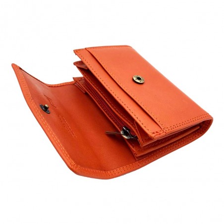KATANA | Porte-monnaie multifonctions en cuir orange | Porte-monnaie porte-cartes femme petit format KATANA | Porte-monnaie multifonctions en cuir orange | Porte-monnaie porte-cartes femme petit format