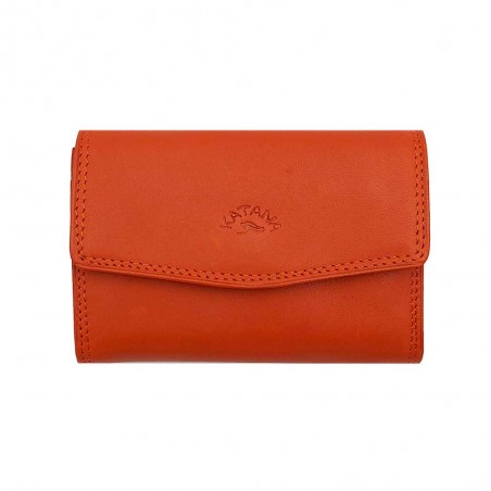 KATANA | Porte-monnaie multifonctions en cuir orange | Porte-monnaie porte-cartes femme petit format KATANA | Porte-monnaie multifonctions en cuir orange | Porte-monnaie porte-cartes femme petit format