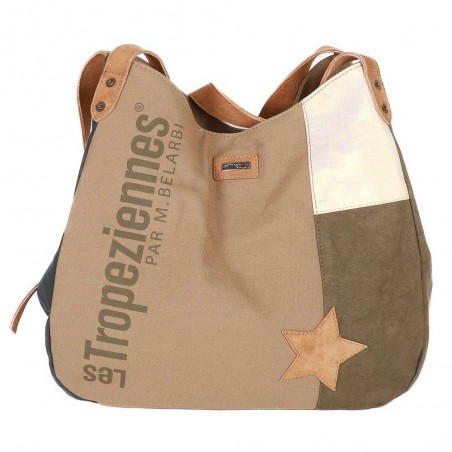 Les Tropéziennes | Sac porté épaule "Rapa" kaki | Sac femme style hobo original en toile Les Tropéziennes | Sac porté épaule "Rapa" kaki | Sac femme style hobo original en toile