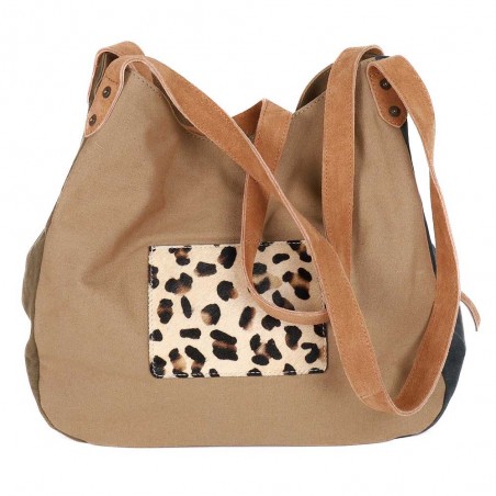 Les Tropéziennes | Sac porté épaule "Rapa" kaki | Sac femme style hobo original en toile Les Tropéziennes | Sac porté épaule "Rapa" kaki | Sac femme style hobo original en toile