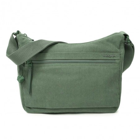 HEDGREN | Sac bandoulière "Harper's" S corduroy duck green | Sac femme porté croisé ultra-léger design original velours